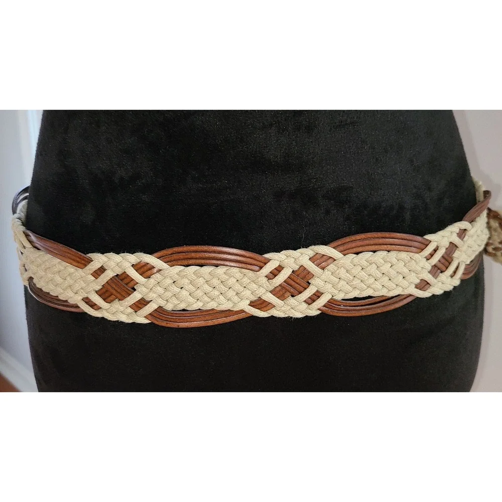 NWT Faded Glory Two Tone Adjustable Woven Belt Western Country Farmwear